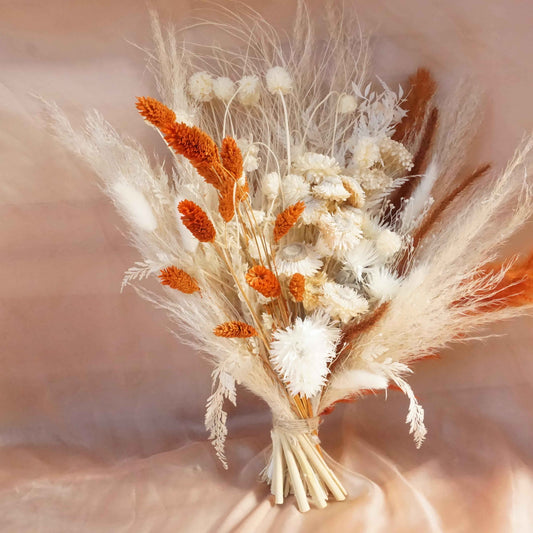 Rust Orange Wedding Bouquet|Bridal Bouquet|Bridesmaid Bouquet|Dried Flower Bouquet|Pampas Grass Bouquet