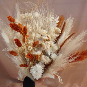 Rust Orange Wedding Bouquet|Bridal Bouquet|Bridesmaid Bouquet|Dried Flower Bouquet|Pampas Grass Bouquet