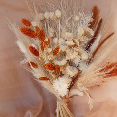 Rust Orange Wedding Bouquet|Bridal Bouquet|Bridesmaid Bouquet|Dried Flower Bouquet|Pampas Grass Bouquet