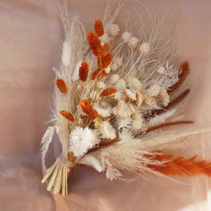 Rust Orange Wedding Bouquet|Bridal Bouquet|Bridesmaid Bouquet|Dried Flower Bouquet|Pampas Grass Bouquet