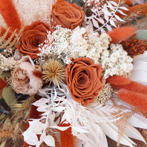 Pampas  and Eucalyptus Dried Flower Bouquet ,Flower Arrangement , bridebouquet,dried flower ,burnt orange color bouquet