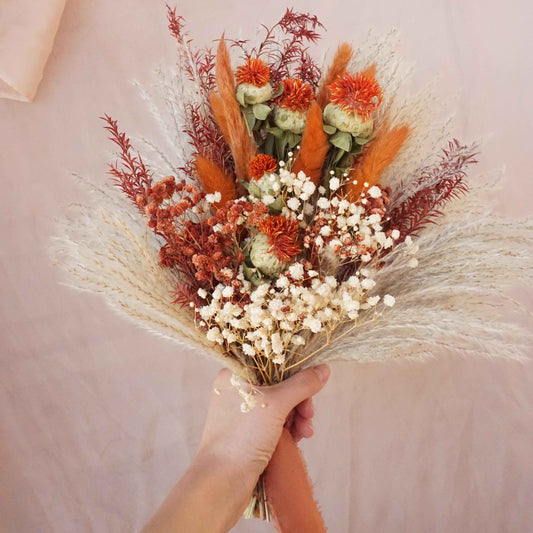 Burnt orange bouquet,dried flower,preserved flower bouquet,bride bouquet,bridal flower