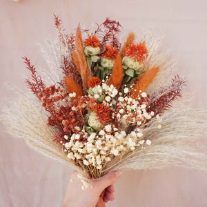 Burnt orange bouquet,dried flower,preserved flower bouquet,bride bouquet,bridal flower