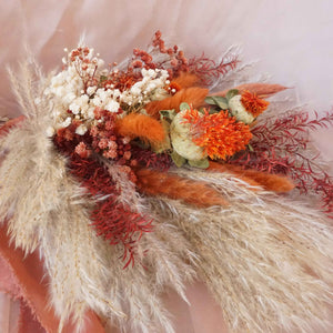 Burnt orange bouquet,dried flower,preserved flower bouquet,bride bouquet,bridal flower