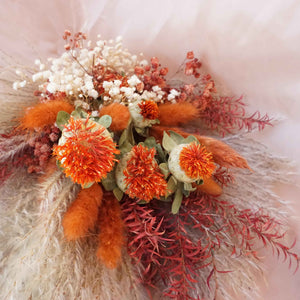 Burnt orange bouquet,dried flower,preserved flower bouquet,bride bouquet,bridal flower