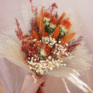 Burnt orange bouquet,dried flower,preserved flower bouquet,bride bouquet,bridal flower