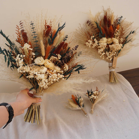 Boho Style Dried flower wedding bouquet