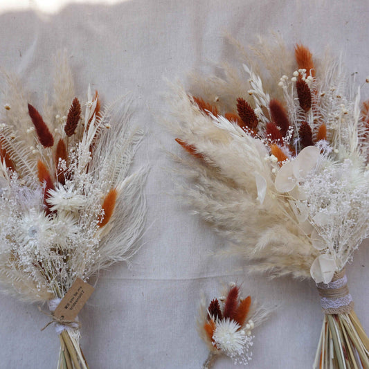 Boho Style Dried flower wedding bouquet，bride bouquet