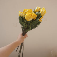 Yellow color dried rose