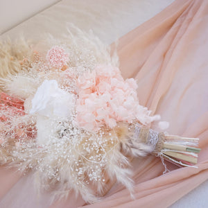Dried Flower Bouquet. pink color Wedding Flowers for Bride, Bridal, Bridesmaid Flowergirl. Buttonholes to match. Dried Wedding Flowers