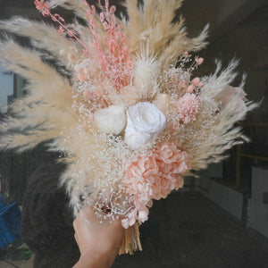 Dried Flower Bouquet. pink color Wedding Flowers for Bride, Bridal, Bridesmaid Flowergirl. Buttonholes to match. Dried Wedding Flowers