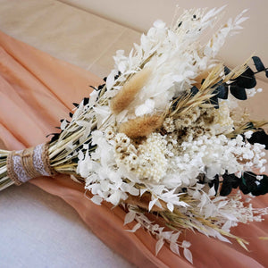 Eucalyptus Wedding Bouquet, Nude Bouquet, Cream Wedding Bouquet, Wedding Bouquet flower, Dried Wedding, White Wedding Bouquet, Boho Wedding