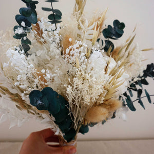 Eucalyptus Wedding Bouquet, Nude Bouquet, Cream Wedding Bouquet, Wedding Bouquet flower, Dried Wedding, White Wedding Bouquet, Boho Wedding