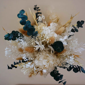 Eucalyptus Wedding Bouquet, Nude Bouquet, Cream Wedding Bouquet, Wedding Bouquet flower, Dried Wedding, White Wedding Bouquet, Boho Wedding