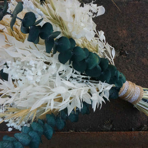 Eucalyptus Wedding Bouquet, Nude Bouquet, Cream Wedding Bouquet, Wedding Bouquet flower, Dried Wedding, White Wedding Bouquet, Boho Wedding