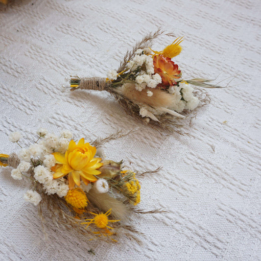 yellow color brideand bridesmaid bouquet