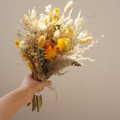 yellow color brideand bridesmaid bouquet