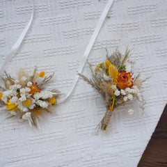 yellow color brideand bridesmaid bouquet