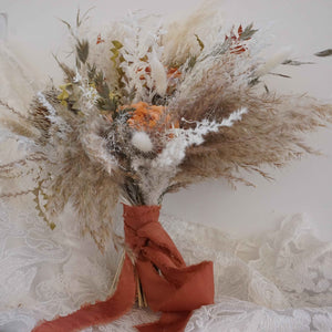 Boho bouquet, bohemian bouquet,  flower bouquet, pampas grass bouquet, neutral colored bouquet, dried flower bouquet, preserved flower