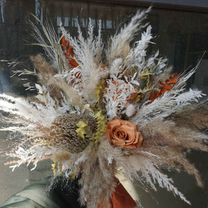 Boho bouquet, bohemian bouquet,  flower bouquet, pampas grass bouquet, neutral colored bouquet, dried flower bouquet, preserved flower