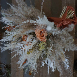 Boho bouquet, bohemian bouquet,  flower bouquet, pampas grass bouquet, neutral colored bouquet, dried flower bouquet, preserved flower