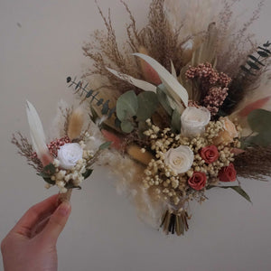 Dried flower bouquet, dried flower wedding .wedding bouquet,pampas grass decor,bride bouquet .boho style decor