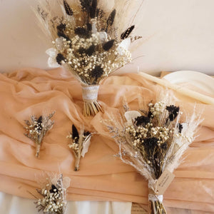 Pampas and black bouquet / pampas grass dried grasses bouquet / dried flower bouquet / boho bridal bouquet
