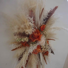 Pampas arch arrangement | Pampas wall decor | Pampas and Palm swag | Salon wall decor | Wedding arch | Backdrop decor | Pampas cloud