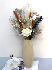 Wedding bouquet, bridal bouquet, bridal accessories, dried flowers, winter/fall wedding flowers, preserved roses -PAMPAS grass wholesale and dried flowers wholesale near me