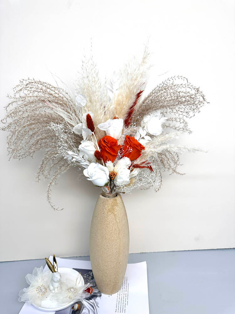 Wedding bouquet, bridal bouquet, bridal accessories, dried flowers, winter/fall wedding flowers, preserved roses -PAMPAS grass wholesale and dried flowers wholesale near me