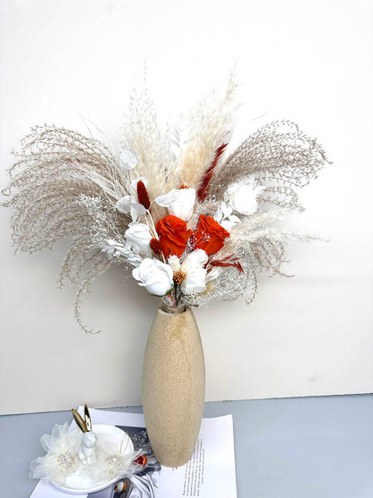Wedding bouquet, bridal bouquet, bridal accessories, dried flowers, winter/fall wedding flowers, preserved roses -PAMPAS grass wholesale and dried flowers wholesale near me
