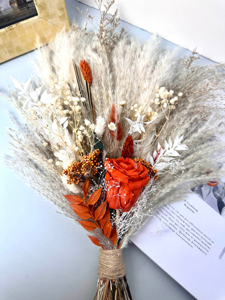 Wedding bouquet, bridal bouquet, bridal accessories, dried flowers, winter/fall wedding flowers, preserved roses -PAMPAS grass wholesale and dried flowers wholesale near me