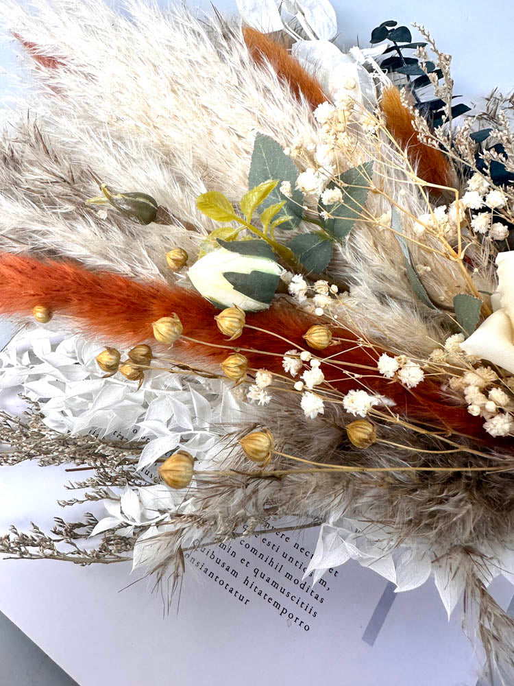 Wedding bouquet, bridal bouquet, bridal accessories, dried flowers, winter/fall wedding flowers, preserved roses -PAMPAS grass wholesale and dried flowers wholesale near me