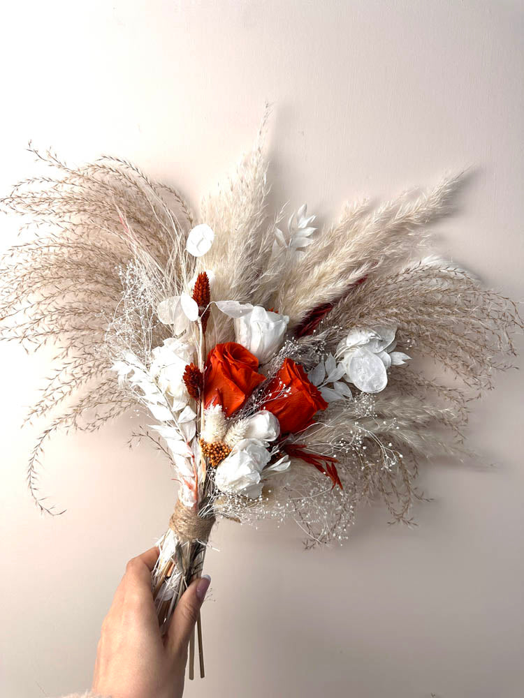 Wedding bouquet, bridal bouquet, bridal accessories, dried flowers, winter/fall wedding flowers, preserved roses -PAMPAS grass wholesale and dried flowers wholesale near me