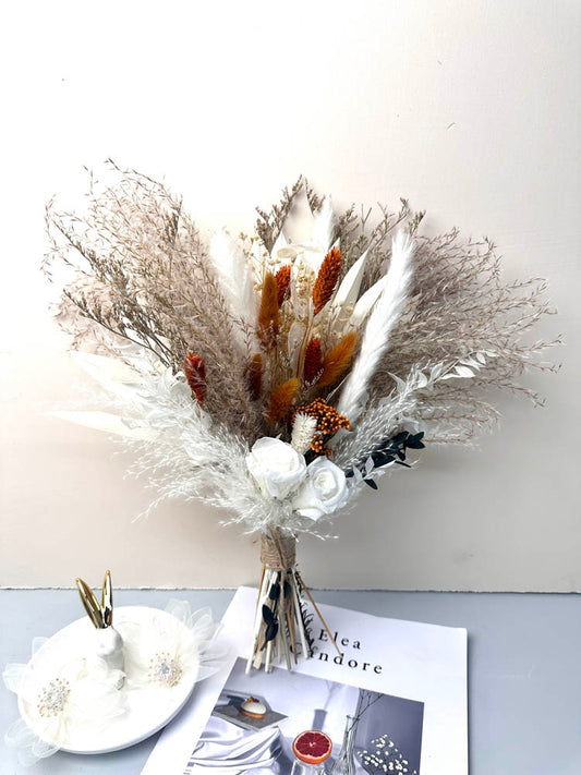 Wedding bouquet, bridal bouquet, bridal accessories, dried flowers, winter/fall wedding flowers, preserved roses -PAMPAS grass wholesale and dried flowers wholesale near me