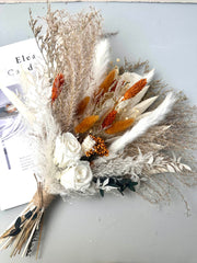 Wedding bouquet, bridal bouquet, bridal accessories, dried flowers, winter/fall wedding flowers, preserved roses -PAMPAS grass wholesale and dried flowers wholesale near me