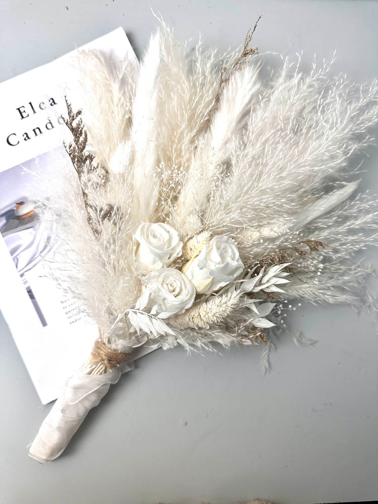 Wedding bouquet, bridal bouquet, bridal accessories, dried flowers, winter/fall wedding flowers, preserved roses -PAMPAS grass wholesale and dried flowers wholesale near me