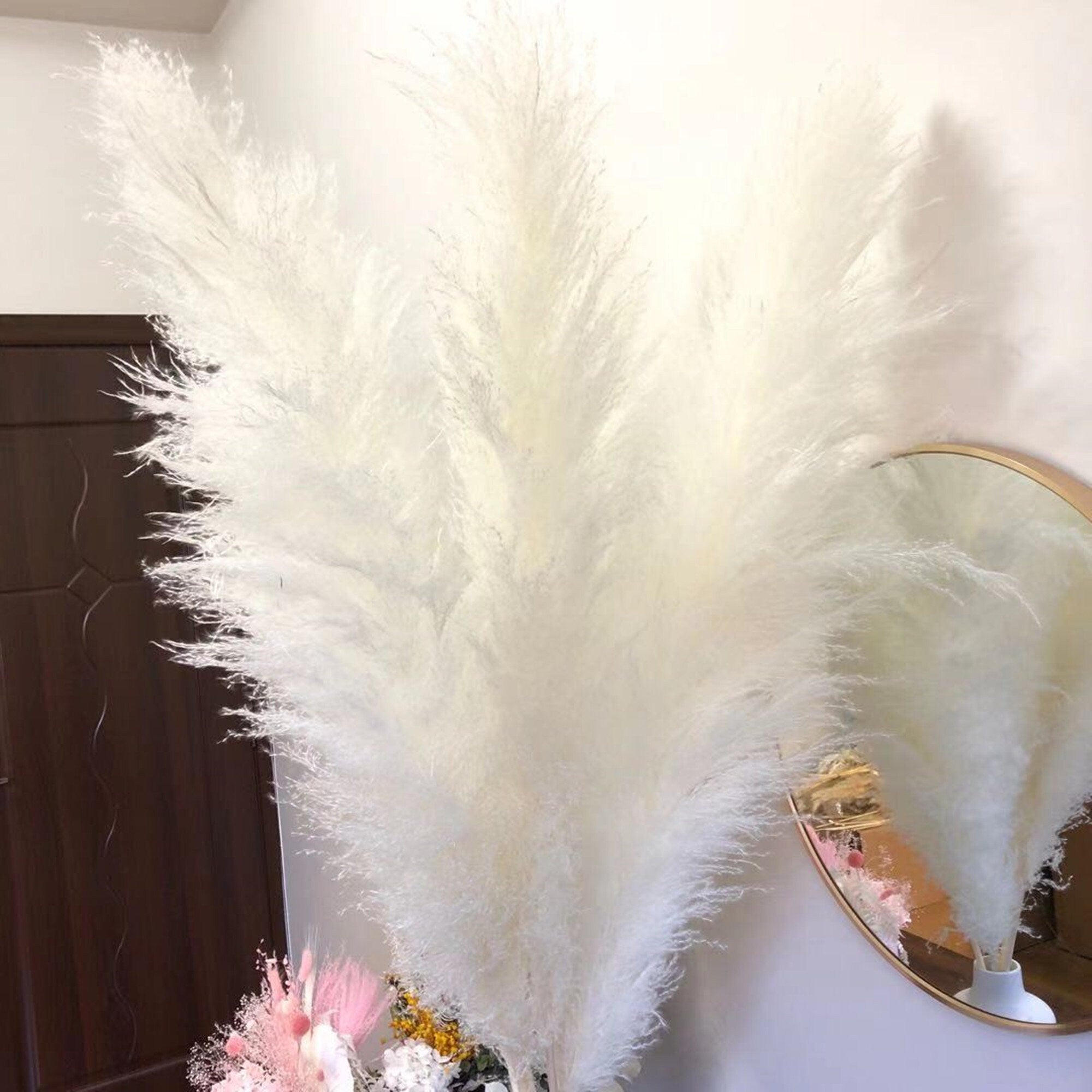 PAMPAS GRASS  35''- over100000 stems White  Dried Pampas Plant Decor, Pampas Wedding Decor Bouquet, Boho Bohemian Wedding Flower -PAMPAS grass wholesale and dried flowers wholesale near me