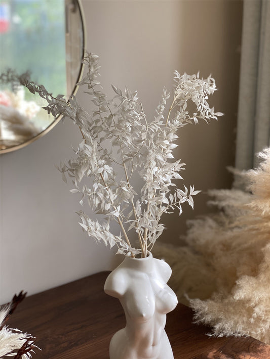 3 stems Italian White Ruscus DIY Bouquet Supply,wedding celebration,home decoration. -PAMPAS grass wholesale and dried flowers wholesale near me